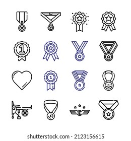 rank Icon Set with line icons. Modern Thin Line Style. Suitable for Web and Mobile Icon. Vector illustration EPS 10.