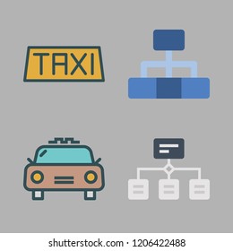rank icon set. vector set about hierarchical structure and taxi icons set.