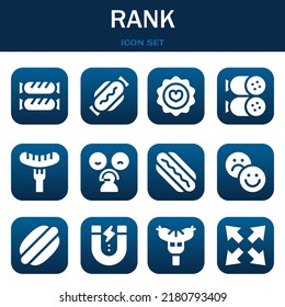 rank icon set. Vector  illustrations related with Sausage, Hot dog and Favorite