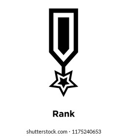 Rank icon vector isolated on white background, logo concept of Rank sign on transparent background, filled black symbol