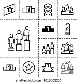 Rank icons. set of 13 editable outline rank icons such as ranking