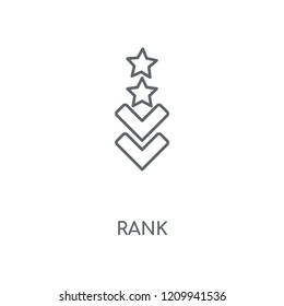 Rank linear icon. Rank concept stroke symbol design. Thin graphic elements vector illustration, outline pattern on a white background, eps 10.