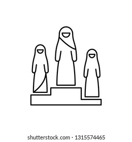 rank, Muslim businesswoman icon. Element of businesswoman in muslim world for mobile concept and web apps icon. Thin line icon for website design and development