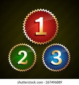 rank number one two three with gold borders