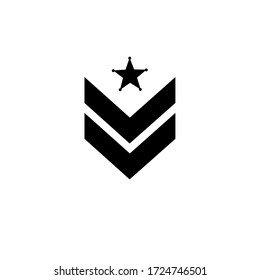 rank on the sleeve icon. Element of military for mobile concept and web apps. Detailed rank on the sleeve icon can be used for web and mobile. Premium icon on white background