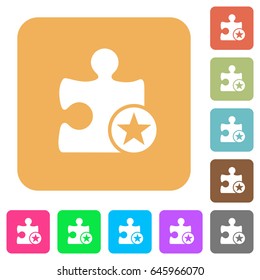 Rank plugin flat icons on rounded square vivid color backgrounds.