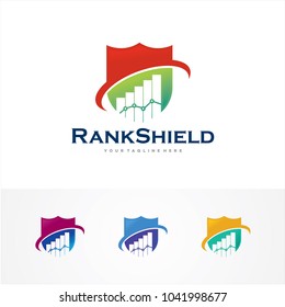 Rank Shield Logo Template Design Vector, Emblem, Design Concept, Creative Symbol, Icon
