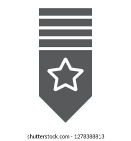 Rank shoulder glyph icon, badge and army, epaulette sign, vector graphics, a solid pattern on a white background, eps 10.