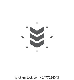 Rank shoulder straps vector icon symbol isolated on white background