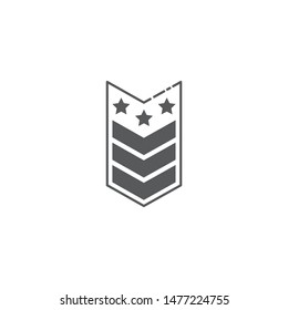 Rank shoulder straps vector icon symbol isolated on white background