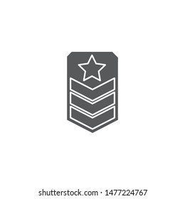 Rank shoulder straps vector icon symbol isolated on white background