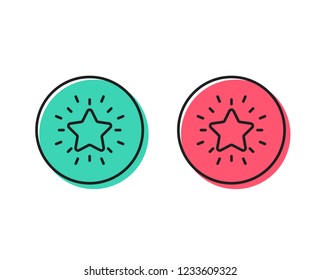 Rank star line icon. Success reward symbol. Best result sign. Positive and negative circle buttons concept. Good or bad symbols. Rank star Vector