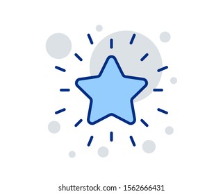 Rank star line icon. Success reward symbol. Best result sign. Linear design sign. Colorful rank star icon. Vector