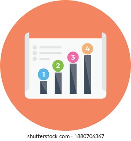 rank vector flat colour icon