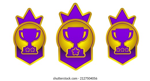 Ranked game cartoon award. Vector design
