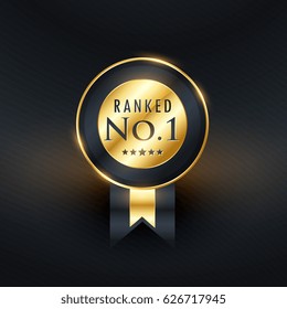 ranked no.1 golden label with ribbon