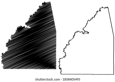 Rankin County, Mississippi (U.S. county, United States of America, USA, U.S., US) map vector illustration, scribble sketch Rankin map