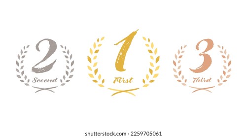 Ranking 1st 2nd 3rd gold silver copper icon vector illustration