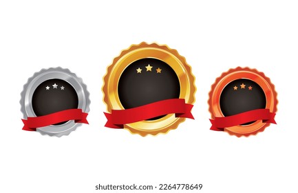 Ranking 1st 2nd 3rd Gold Silver Copper Icon Copy Space Vector Illustration