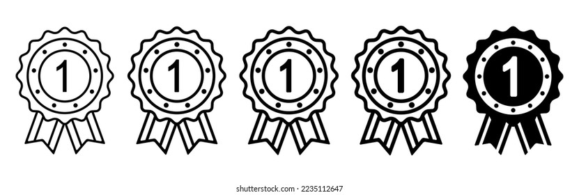 Ranking 1st, number 1, number one, best vector icon illustration black and white material