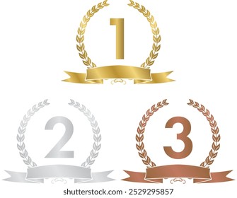 Ranking award, laurel, laurel icon set 18