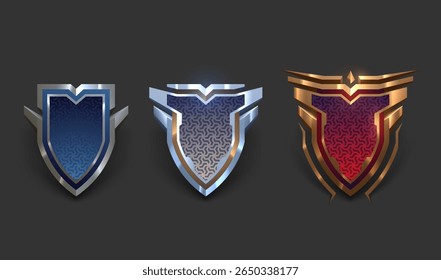 Ranking badges templates set with shadow effect