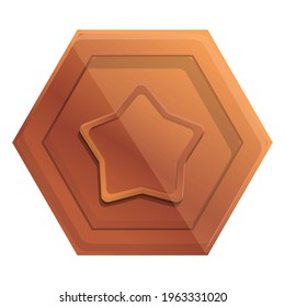 Ranking bronze coin icon. Cartoon of Ranking bronze coin vector icon for web design isolated on white background