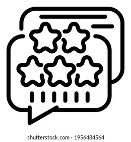 Icono de chat de clasificación. Icono de vector de chat de clasificación de esquema para diseño web aislado en fondo blanco