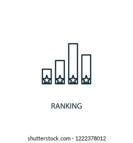 Ranking concept line icon. Simple element illustration. Ranking concept outline symbol design from SEO set. Can be used for web and mobile UI/UX