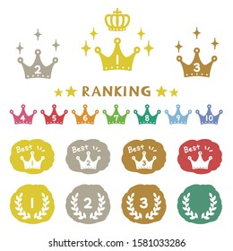 Ranking crown, hand drawn icons