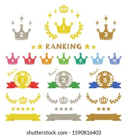 Ranking crown, hand drawn icons.