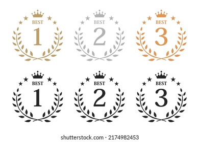 Ranking crown icon illustration white background