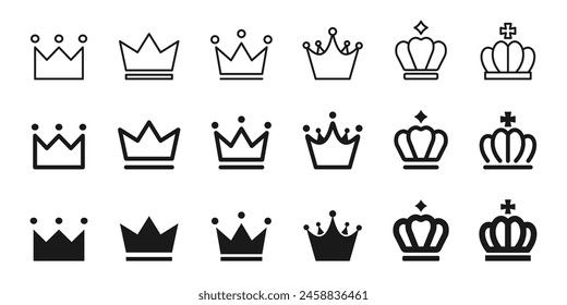 Ranking crown, rank icon set, victory, champion variation illustration, vector material