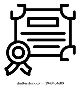 Ranking diploma icon. Outline Ranking diploma vector icon for web design isolated on white background