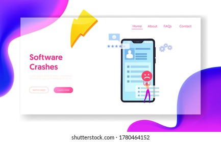 Ranking Evaluation and Rating Classification Landing Page Template. Displeased Client Leave Bad Review and Feedback for Services. Female Character Negative User Experience. Cartoon Vector Illustration