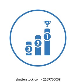 Ranking factor icon. Blue color design.