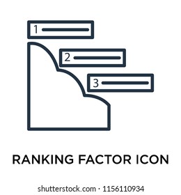 Ranking factor icon vector isolated on white background, Ranking factor transparent sign , thin symbol or stroke element design in outline style