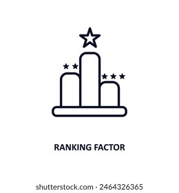 icono de esquema de factor de clasificación.  Icono de línea fina de la colección empresarial. Vector editable aislado sobre fondo blanco