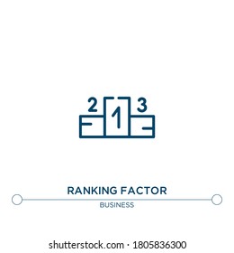 icono de línea de vector de factor de clasificación. Ilustración de elemento simple. icono de esquema de factor de clasificación del concepto de negocio. Se puede usar para web y móvil
