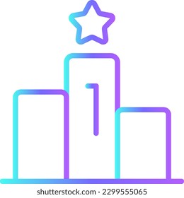 Ranking Feedback icon with blue duotone style. award, winner, star, success, first, reward, champion. Vector illustration