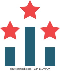 Ranking Glyph Two Color Icon For Personal And Commercial Use.
