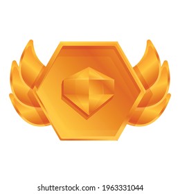 Ranking gold diamond icon. Cartoon of Ranking gold diamond vector icon for web design isolated on white background