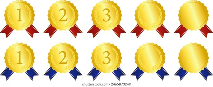 Ranking gold medal icon set