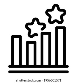 Ranking graph chart icon. Outline Ranking graph chart vector icon for web design isolated on white background