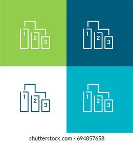 Ranking green and blue material color minimal icon or logo design