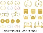 Ranking Icon Illustration Material Set laurel crown 