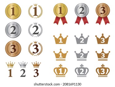 Ranking  icon  illustration  set  vector