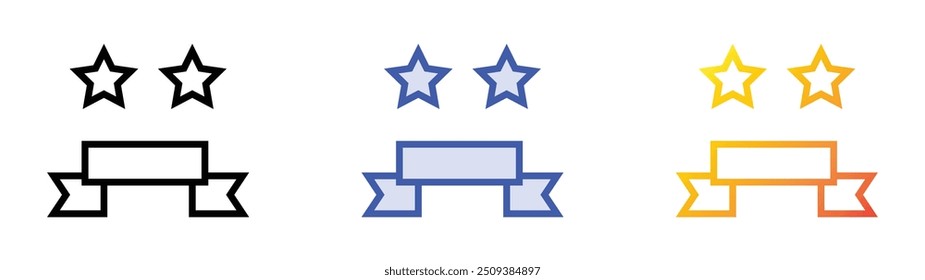 ranking icon. Linear, Blue Fill and Gradient Style Design Isolated On White Background