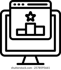 Ranking Icon Outline Vector Illustration