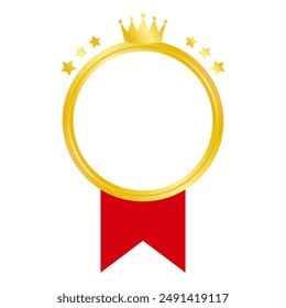 Icono de clasificación con una cinta (forma redonda), Ilustración vectorial